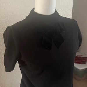 L Kate spade black bow velvet bow sweater shirt originally got for 120$
